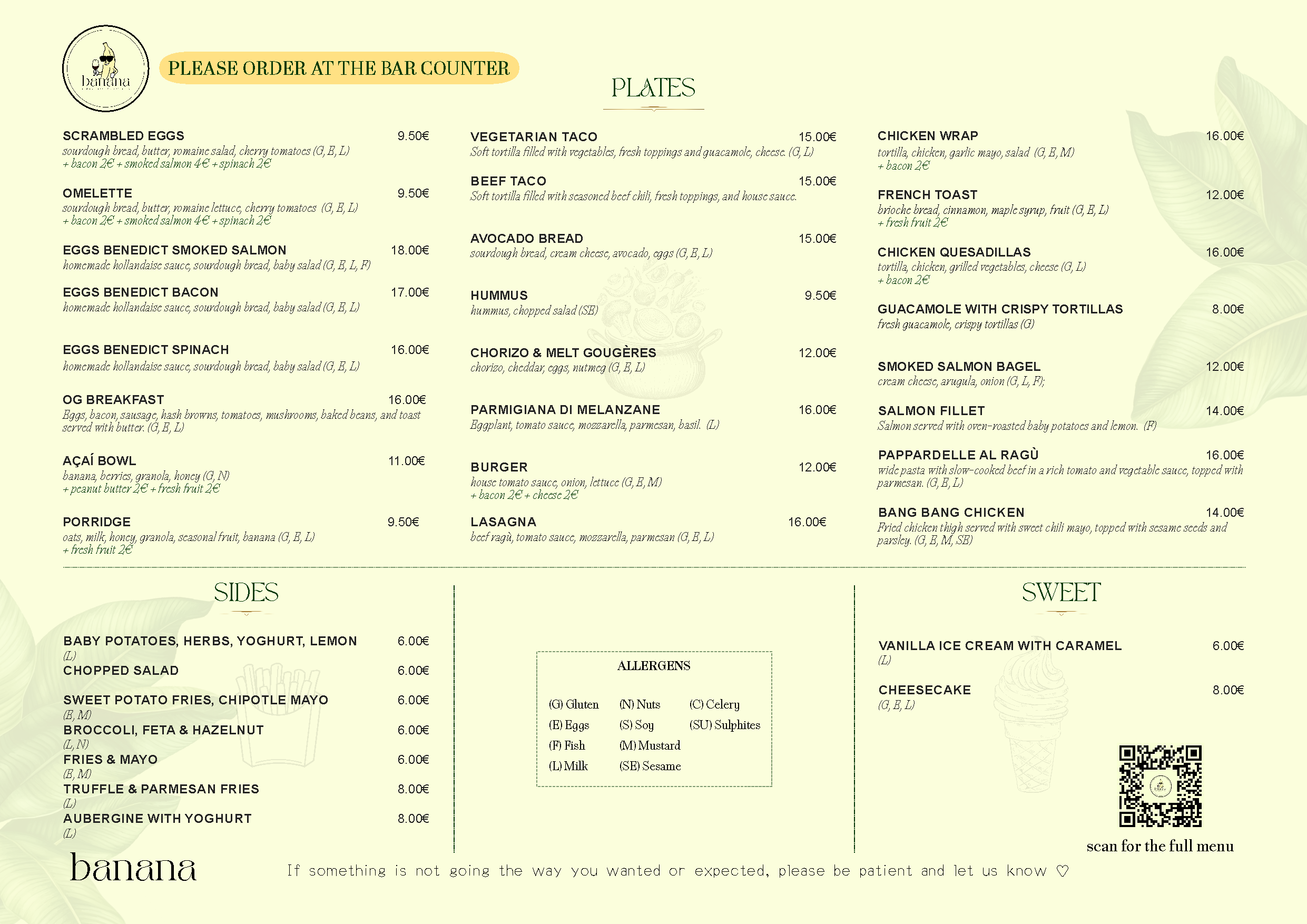 Food menu